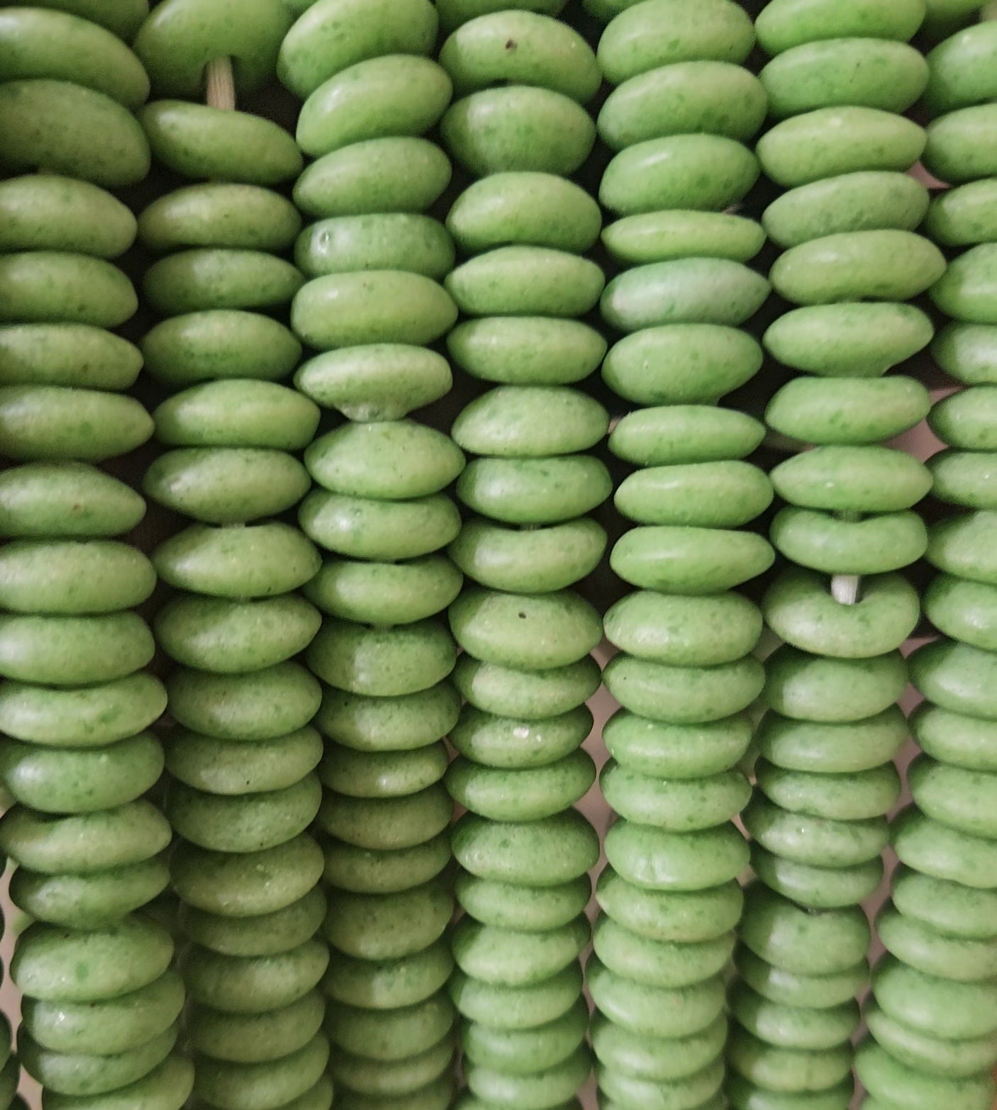 Green Handcrafted Ashanti Spacers: Elevate Your Jewelry Designs with Authentic African Beads