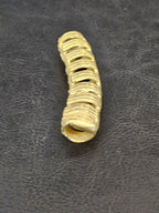 Handcrafted Ashanti Brass Curved Ladder Component Bead | Large Hole African Brass Focal Bead | Ghana Artisan Jewelry Connector 10-12x60mm