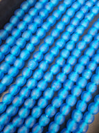 Handmade Blue Krobo Pocket Glass Beads from Ghana for Jewelry Making