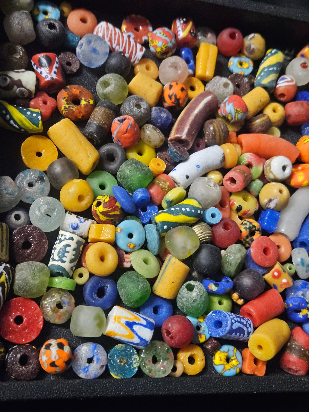 African Bead Soup Mix – Assorted Loose Krobo Glass Beads, 1 Cup