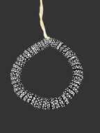 African Glass Beads – Painted Krobo Short Tubes, Black & White Krobo Beads