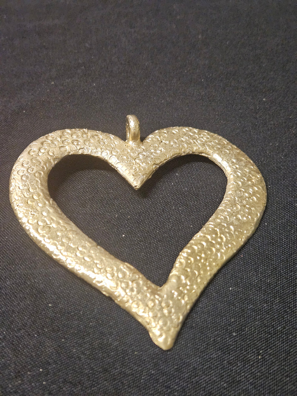 Large Handcrafted Akoma African Brass Pendant | Authentic Ghana Heart Adinkra Symbol