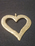 Large Handcrafted Akoma African Brass Pendant | Authentic Ghana Heart Adinkra Symbol