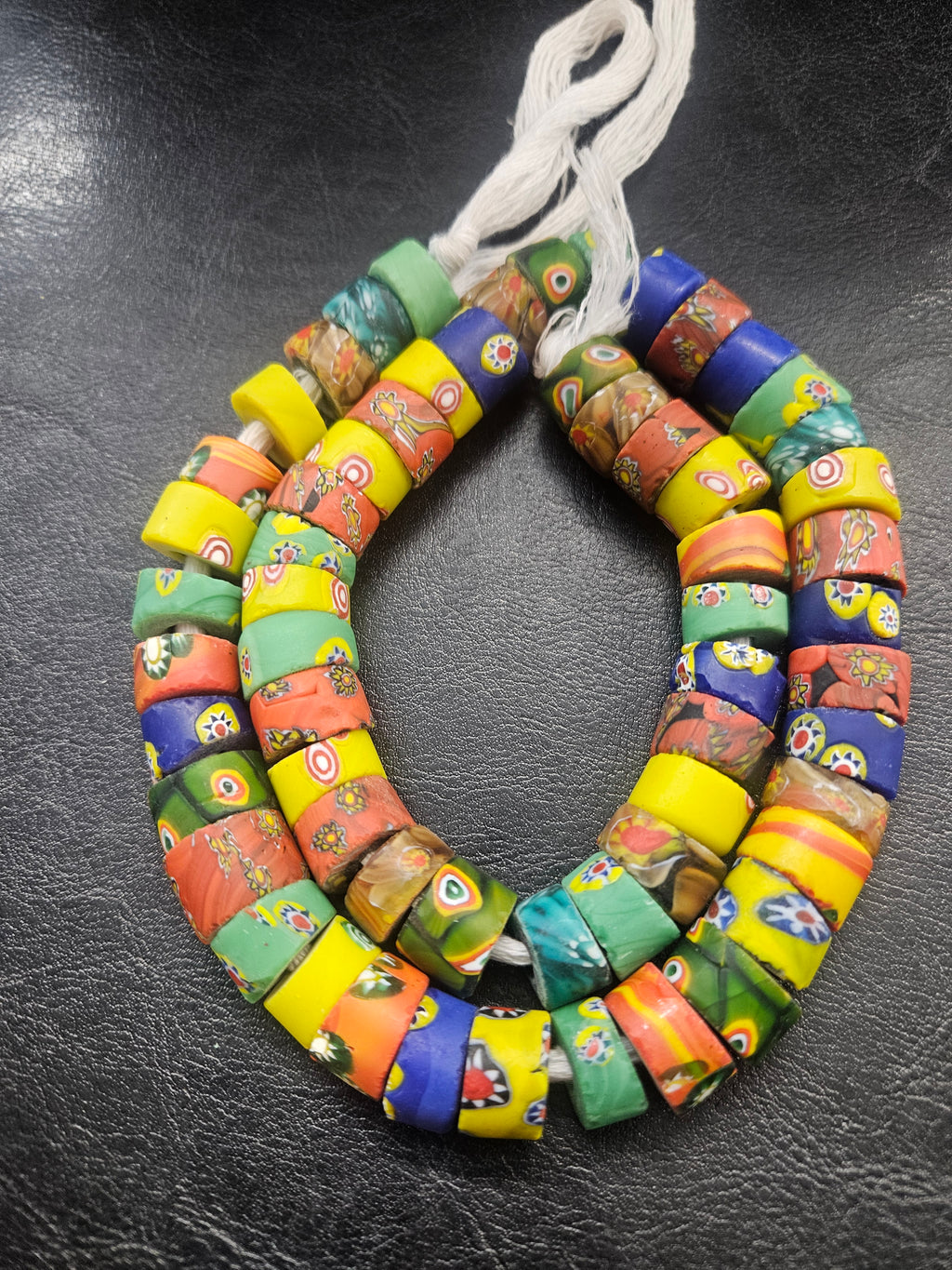 Assorted Millefiori-Style Trade Beads – Multicolor 8–10 × 14–15mm