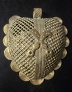 Oversized Akofena Adinkra Symbol Brass Pendant Handmade in Ghana