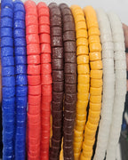 Electric Cobalt Small Cube Tube Krobo Powdered Glass Beads | Ghana Recycled Glass | 77–78 Beads