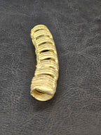 Handcrafted Ashanti Brass Curved Ladder Component Bead | Large Hole African Brass Focal Bead | Ghana Artisan Jewelry Connector 10-12x60mm