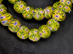 African Trade Beads Sourced in Ghana | Large-Hole Glass Trade Beads | Approximately 15–16mm | Designer & Collector Strand
