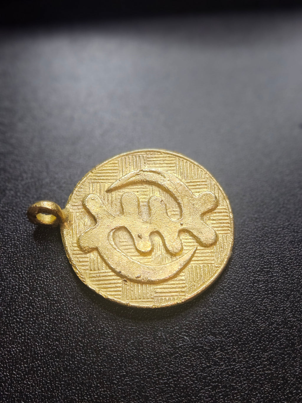 Ashanti Brass Gye Nyame Pendant – Handcrafted Ghanaian Adinkra Symbol