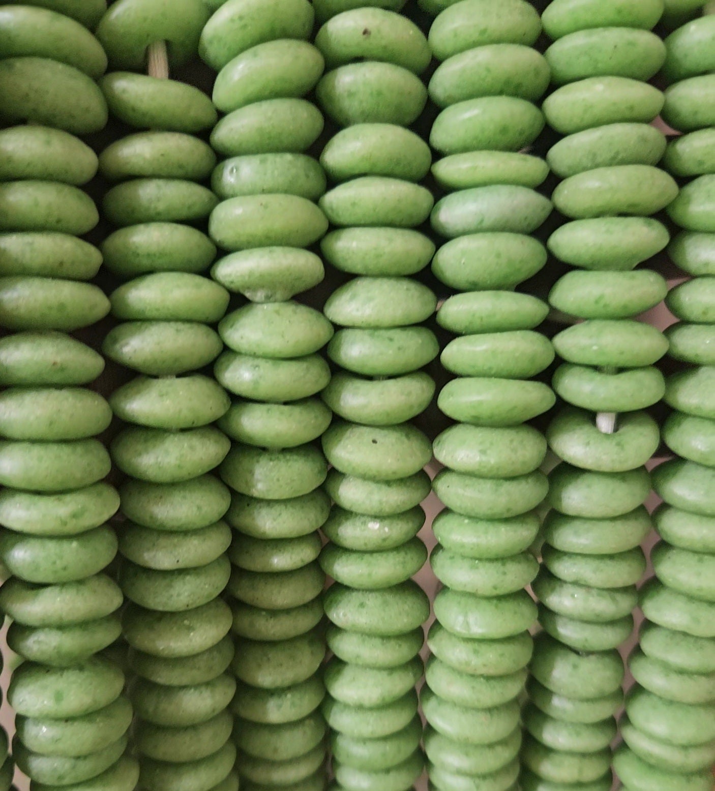 Green Handcrafted Ashanti Spacers: Elevate Your Jewelry Designs with Authentic African Beads