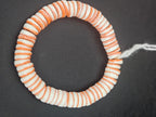 Handmade Ivory & Soft Coral Krobo Glass Spacer Beads, African Recycled Glass Beads, Ghana Jewelry Making Supplies