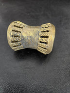 Oversized Ashanti Brass Talking Drum Bead | Ghana Statement Bead