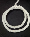 Frosty White Small Cube Tube Krobo Powdered Glass Beads | Ghana Recycled Glass | 77–78 Beads