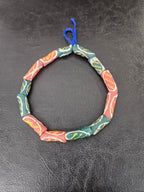 Authentic African Painted Glass Tube Beads from Ghana | Handmade Krobo Recycled Glass Jewelry Beads