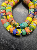 Assorted Millefiori-Style Trade Beads – Multicolor 8–10 × 14–15mm