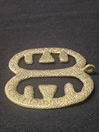 Large Handcrafted Ese Ne Tekrema African Brass Pendant | Authentic Ghana Adinkra Symbol