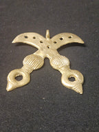 Large Handcrafted Akofena African Brass Pendant | Authentic Ghana Adinkra Symbol
