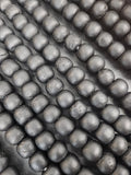 Midnight Eclipse Krobo Pocket Glass Beads | Handcrafted Ghana Recycled Glass Beads | Matte Black Artisan Beads