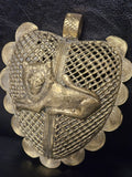 Lion on Adinkrahene African Brass Pendant | Handmade in Ghana