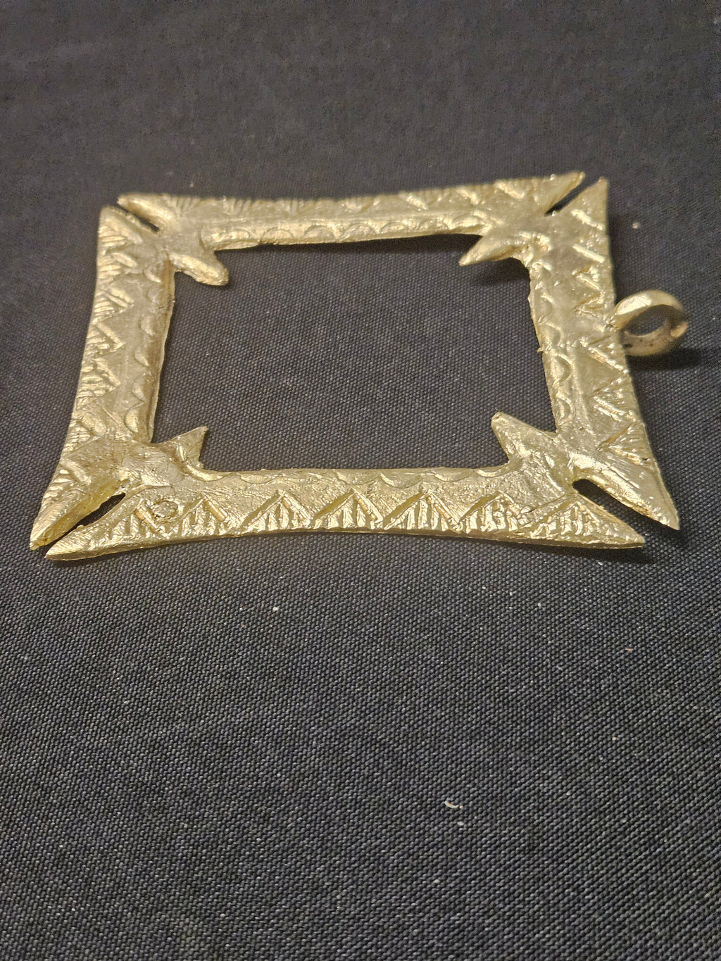 Large Handcrafted Fihankra African Brass Pendant | Authentic Ghana Adinkra Symbol of Community