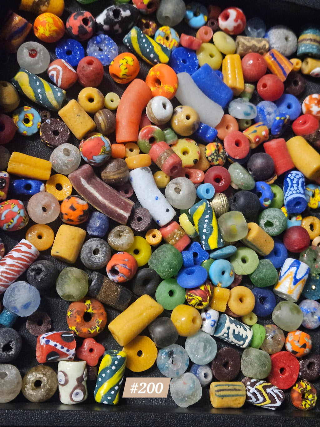 African Bead Soup Mix – Assorted Loose Krobo Glass Beads, 1 Cup
