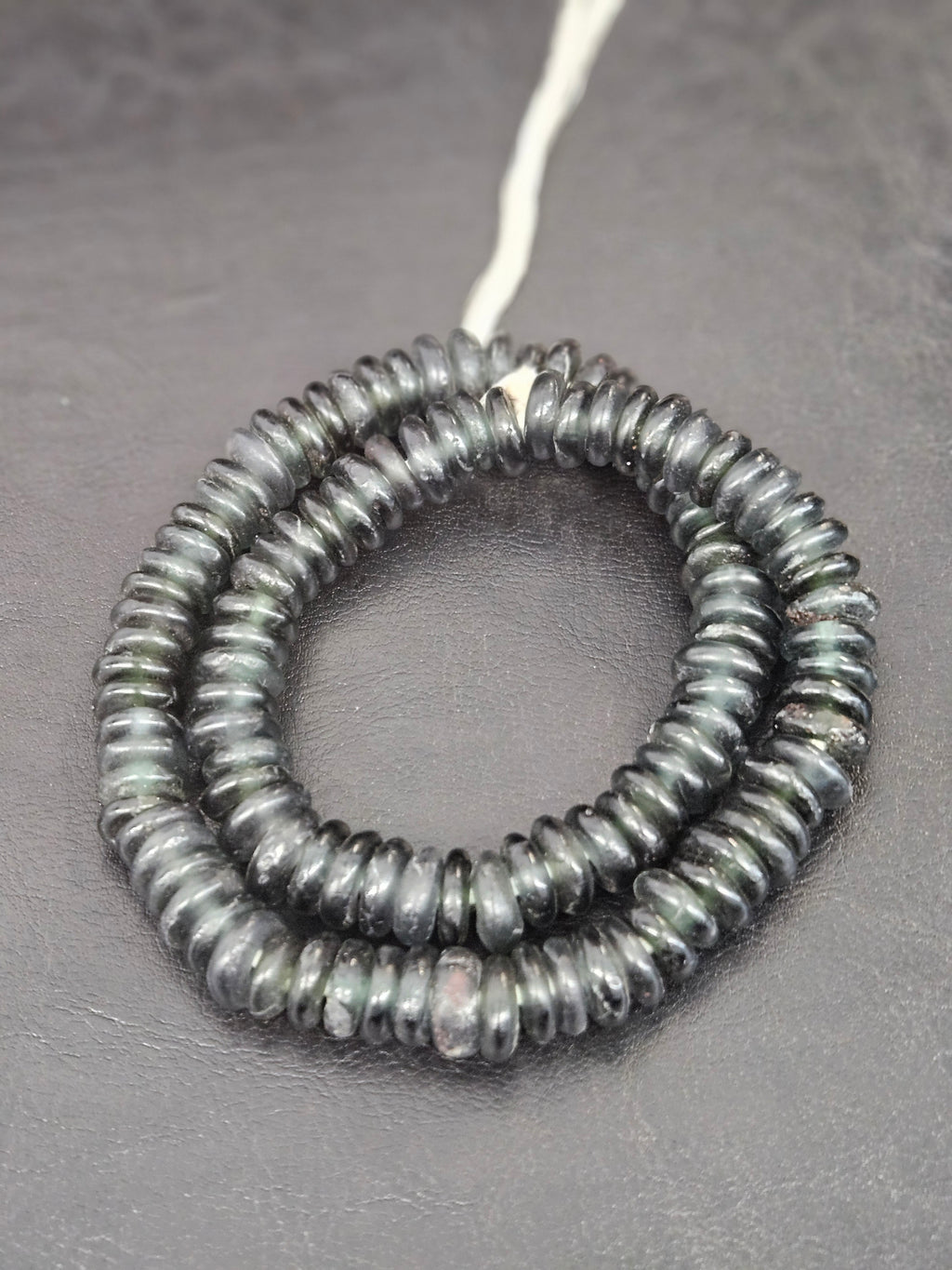 Authentic Black Krobo Translucent Recycled Glass Rondelle Beads | Handmade Ghana African Beads for Jewelry Making & Wholesale