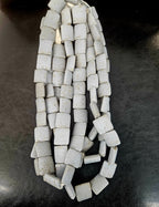 Stone Gray Bead Shape Organic Pillow Cube (Flat Cube) handcrafted Ghanaian recycled glass beads