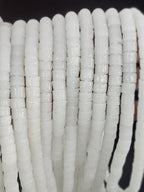 Frosty White Small Cube Tube Krobo Powdered Glass Beads | Ghana Recycled Glass | 77–78 Beads