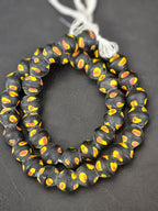 Vintage Venetian-Inspired Black Millefiori Trade Beads | Recycled Glass African Trade Beads | Large Hole Collector Beads