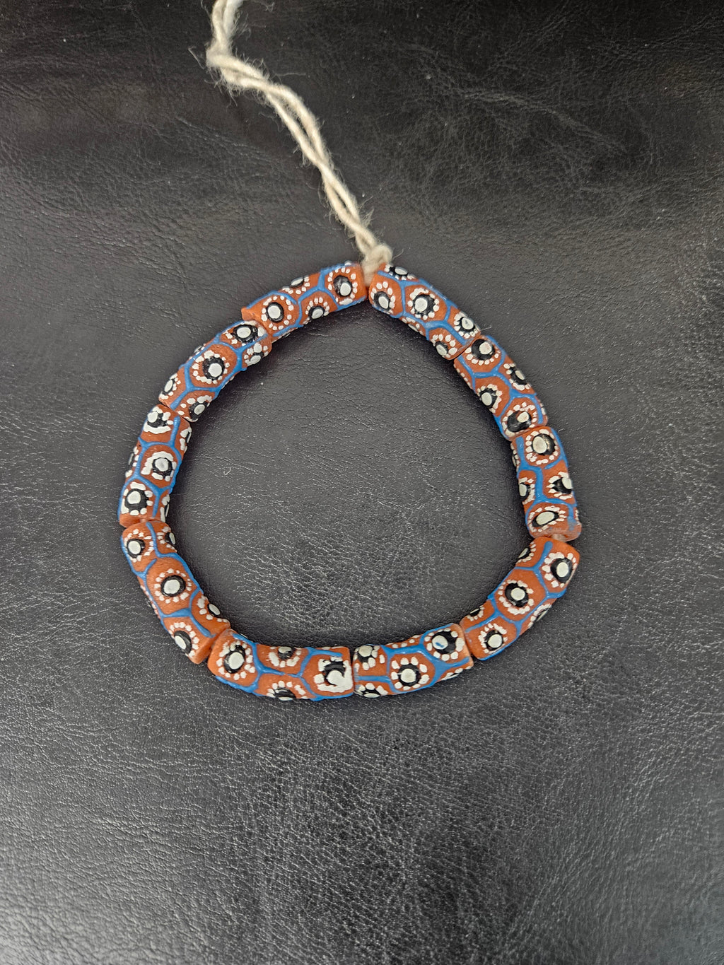 Authentic African Painted Glass Tube Beads from Ghana | Handmade Krobo Recycled Glass Jewelry Beads