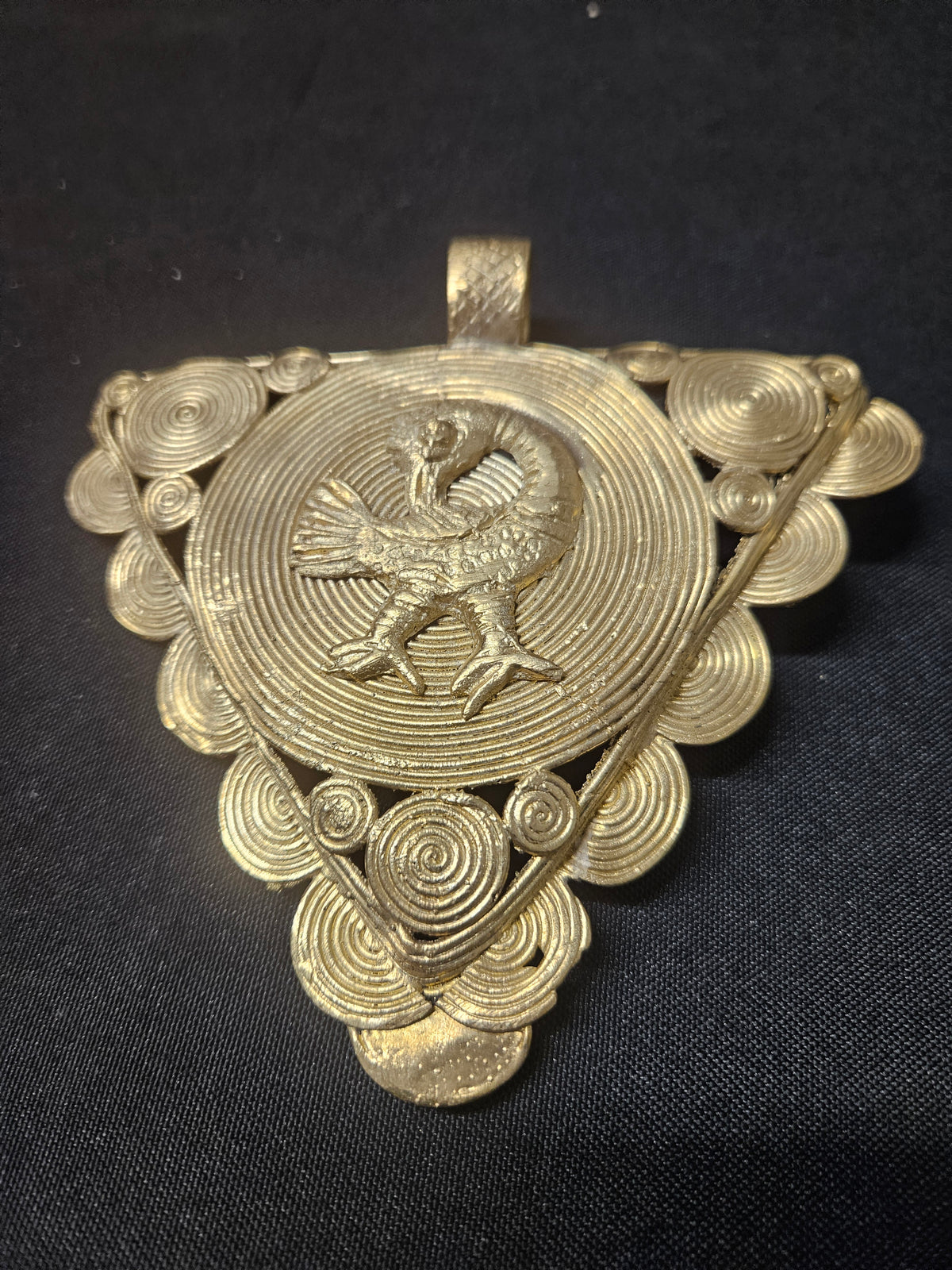 Sankofa Adinkra Symbol African Brass Pendant – Handmade in Ghana