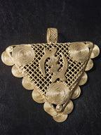Oversized Gye Nyame Brass Statement Pendant – Ghanaian Adinkra Design