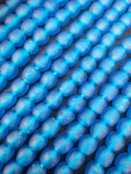 Handmade Blue Krobo Pocket Glass Beads from Ghana for Jewelry Making