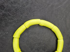 Lime Green Krobo Powdered Glass Tube Beads • Handmade Recycled Glass • Ghana • Large Hole • 10–12 × 24–30 mm