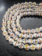 Designer White Multicolor Trade Beads – Graphic Stripe Pattern
African Trade Beads –