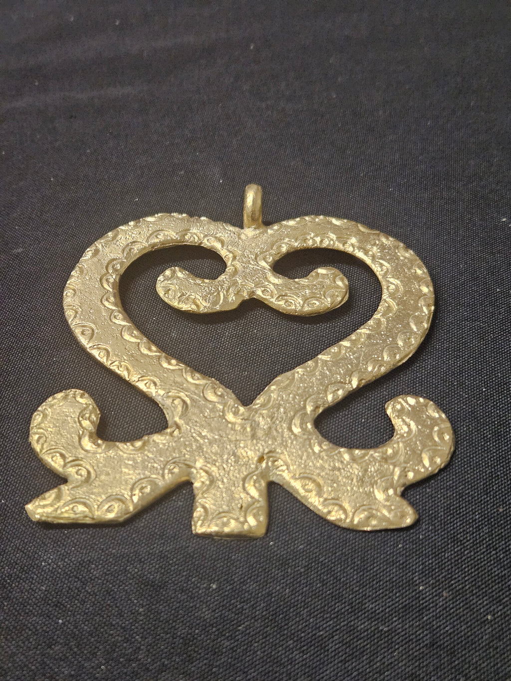 Oversized Sankofa Ashanti Brass Pendant | Authentic Ghanaian Adinkra Symbol | Handcrafted African Brass Statement Pendant