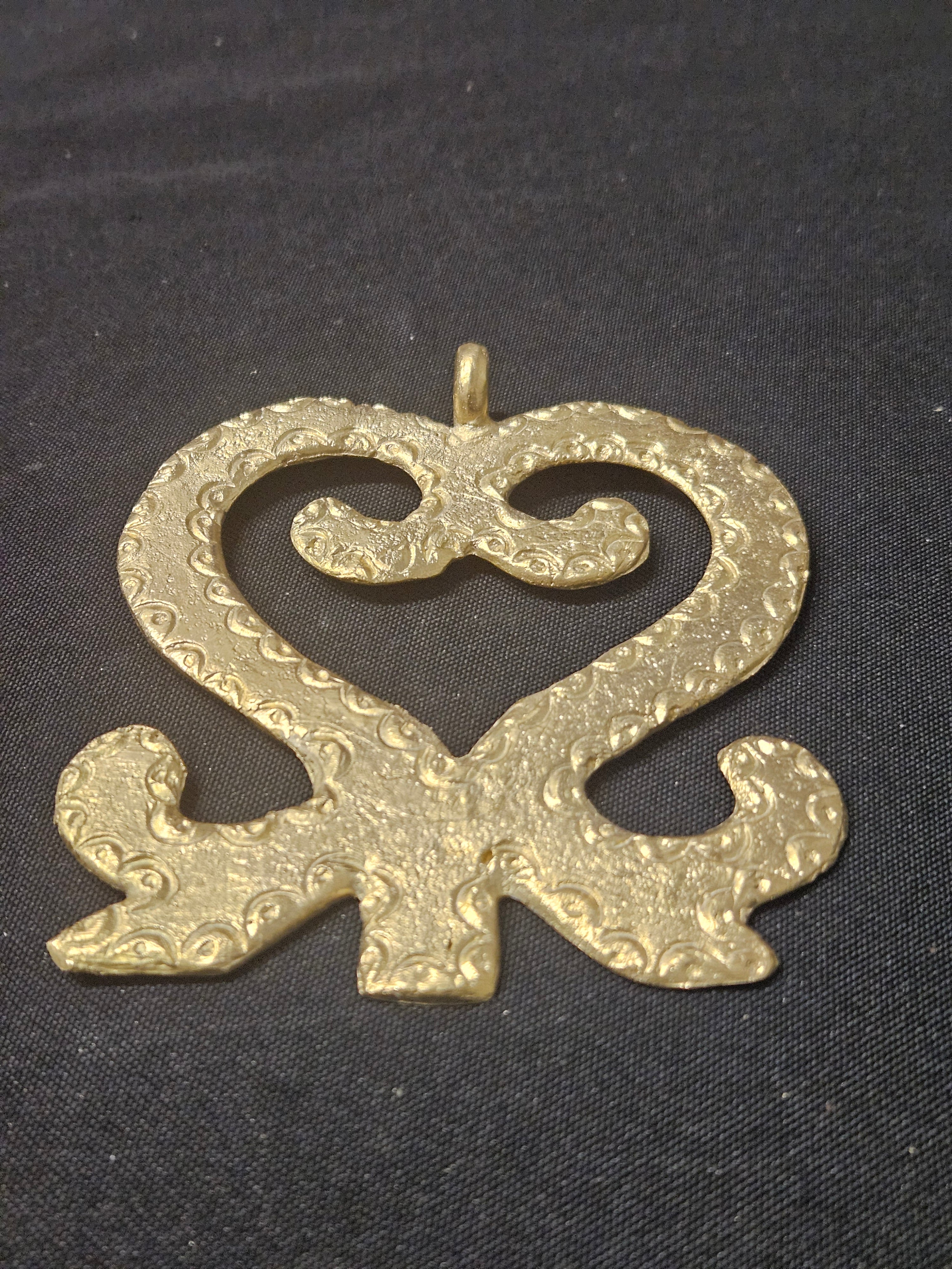 Oversized Sankofa Ashanti Brass Pendant | Authentic Ghanaian Adinkra Symbol | Handcrafted African Brass Statement Pendant