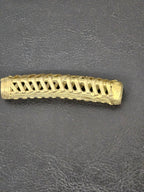 Handcrafted Ashanti Brass Curved Openwork Tube Component Bead | Large Hole African Brass Focal Bead | Ghana Bracelet & Leather Jewelry Component 62mm
