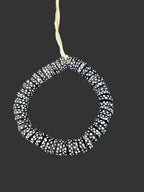 African Glass Beads – Painted Krobo Short Tubes, Black & White Krobo Beads