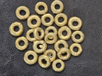 Handcrafted Ashanti Brass Ring Spacer Beads | Large Hole African Brass Donut Beads from Ghana | Jewelry Making Components