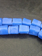 Royal Cobalt Cube Tube Krobo Powdered Glass Beads | Handcrafted in Ghana