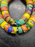 Assorted Millefiori-Style Trade Beads – Multicolor 8–10 × 14–15mm