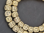 Handcrafted Ashanti Brass Filigree Cube Beads | Large Hole Ghana Brass Beads | African Brass Jewelry Making Supplies