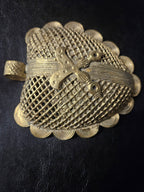Oversized Akofena Adinkra Symbol Brass Pendant Handmade in Ghana