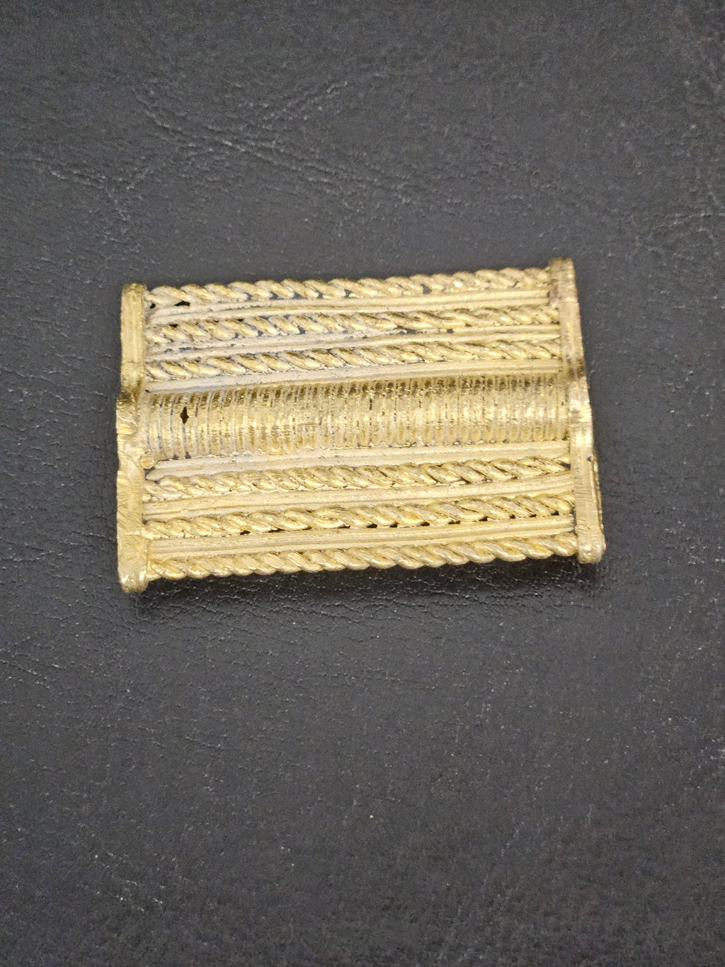 Handcrafted Ashanti Brass Component Bead | Large Hole African Brass Focal Bead | Ghana Artisan Brass Jewelry Component 32x45mm