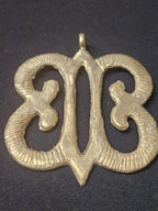Large Handcrafted Hye Won Hye African Brass Pendant | Authentic Ghana Adinkra Symbol