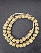 African Ashanti Brass Spiral Filigree Cube Beads