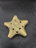 Oversized African Ashanti Brass Star Bead | Ghana Statement Focal Bead