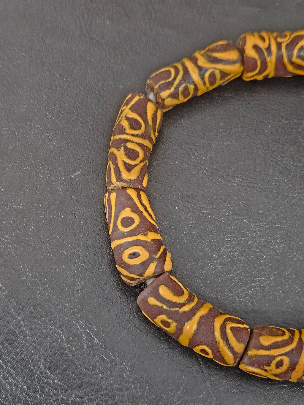 Handcrafted Krobo Glass Beads | Brown and Tan