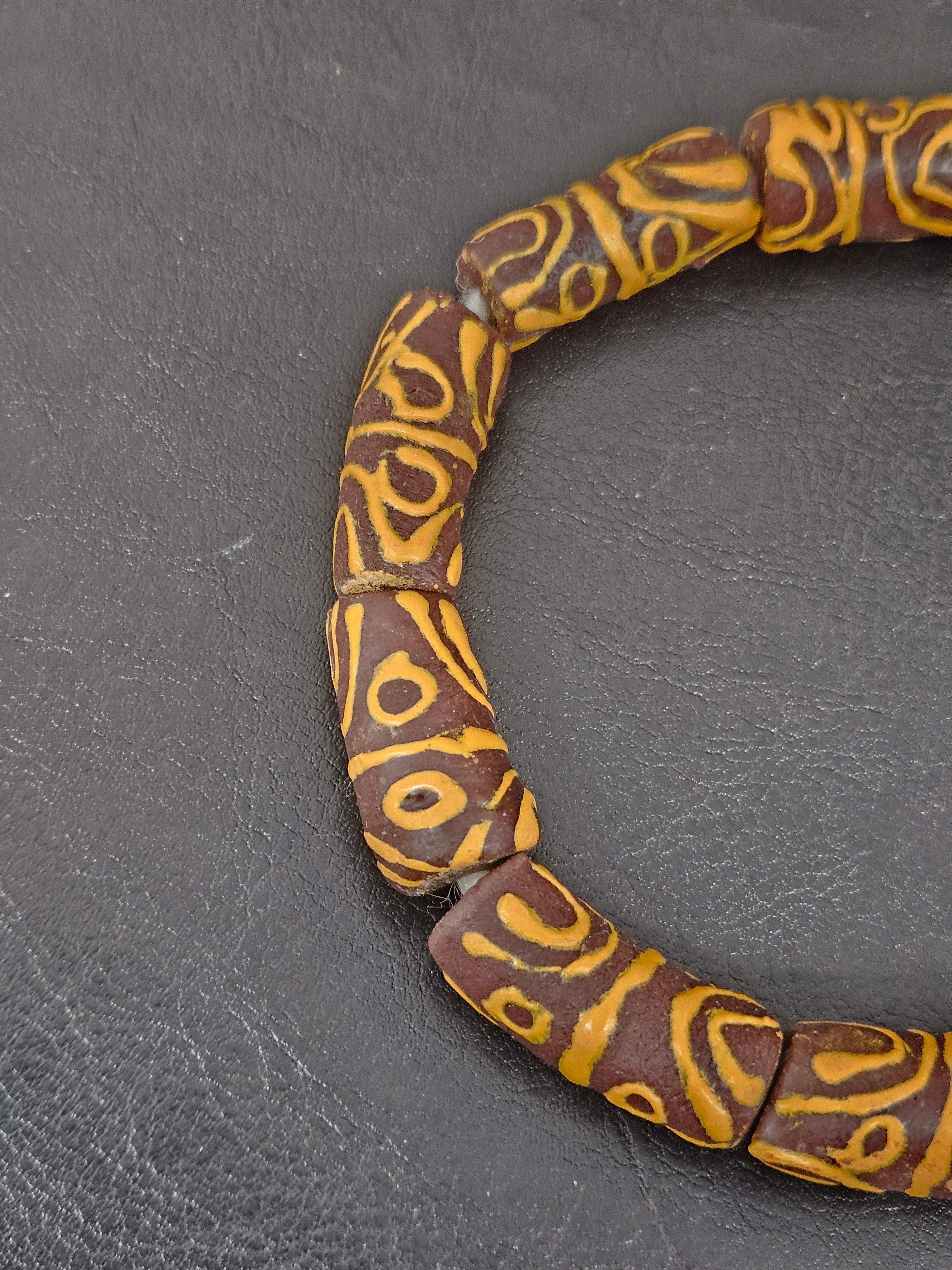 Handcrafted Krobo Glass Beads | Brown and Tan